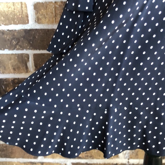 ZARA Black Midi Polka Dot Dress - Picture 5 of 8